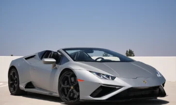 Rent Matte Grey Lamborghini Huracan EVO Spyder